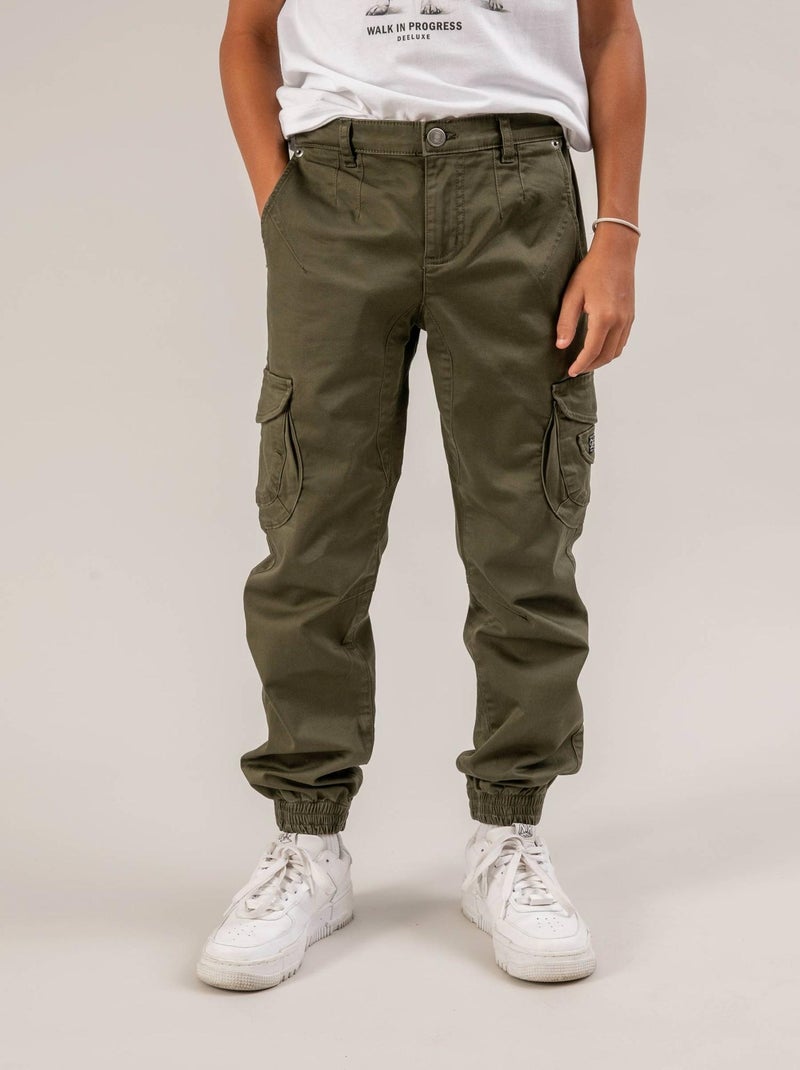 Pantalon uni casual 'Deeluxe' Vert olive - Kiabi