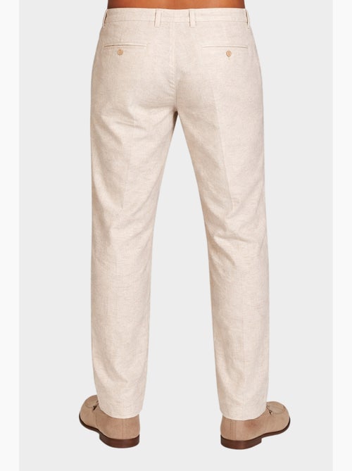 Pantalon uni coton, lin et polyester - Kiabi