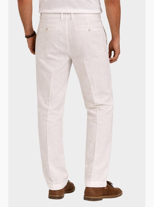 Pantalon uni coton, lin et polyester - Kiabi Pantalon uni coton, lin et polyester - Kiabi