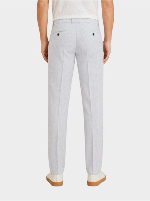 Pantalon uni coton, lin et polyester - Kiabi