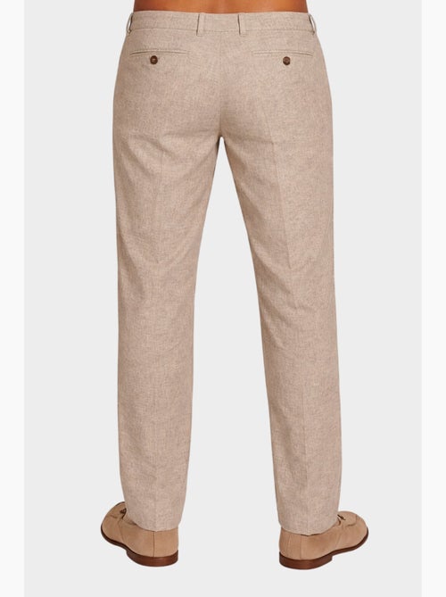 Pantalon uni coton, lin et polyester - Kiabi Pantalon uni coton, lin et polyester - Kiabi