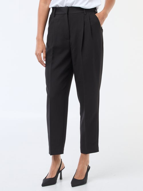 Pantalon uni coupe carotte - Kiabi