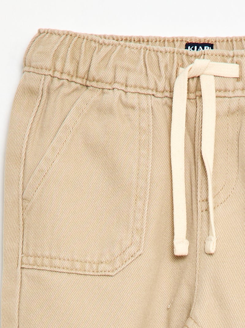 Pantalon uni coupe relax fit Beige - Kiabi