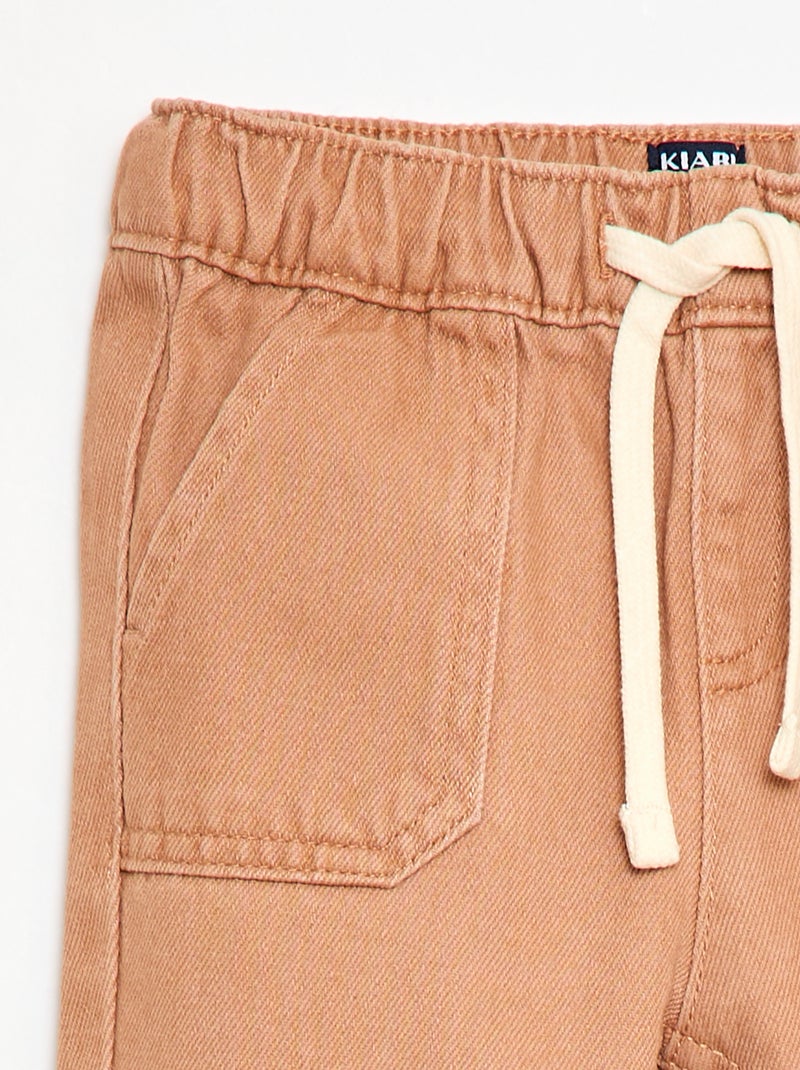 Pantalon uni coupe relax fit Marron - Kiabi