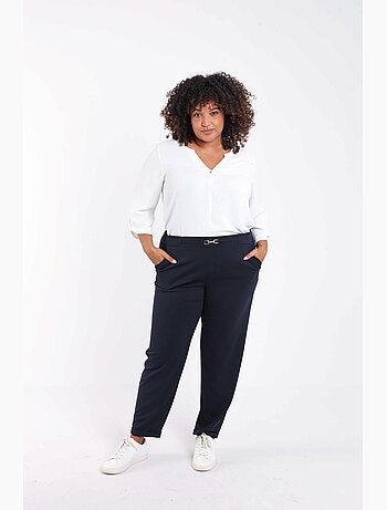 Pantalon uni détail bijoux PAPRIKA