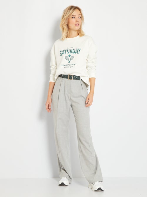 Pantalon uni en flanelle - Kiabi