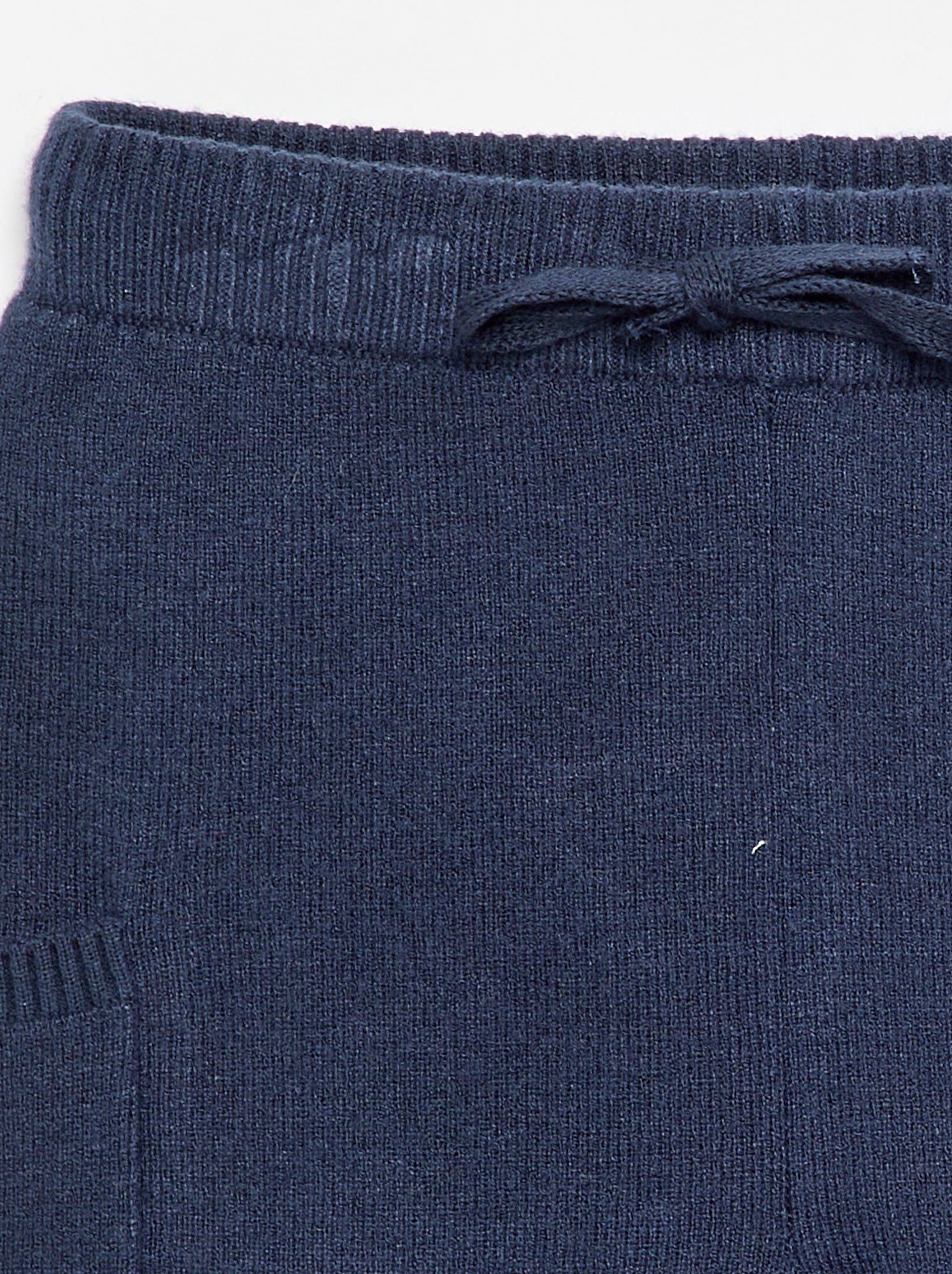 Pantalon uni en maille - Marine