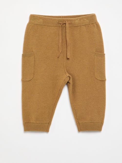 Pantalon uni en maille - Kiabi