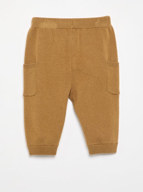 Pantalon uni en maille - Kiabi