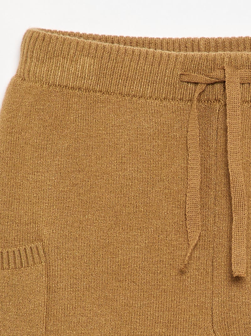 Pantalon uni en maille Vert - Kiabi