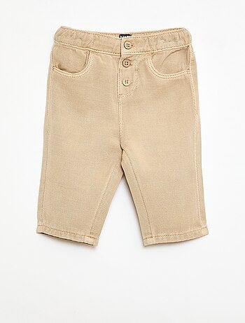 Pantalon uni en matière douce avec coupe relax fit