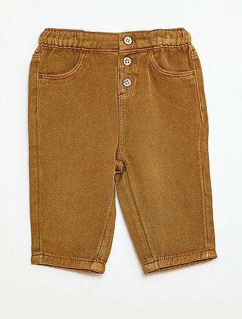 Pantalon uni en matière douce avec coupe relax fit