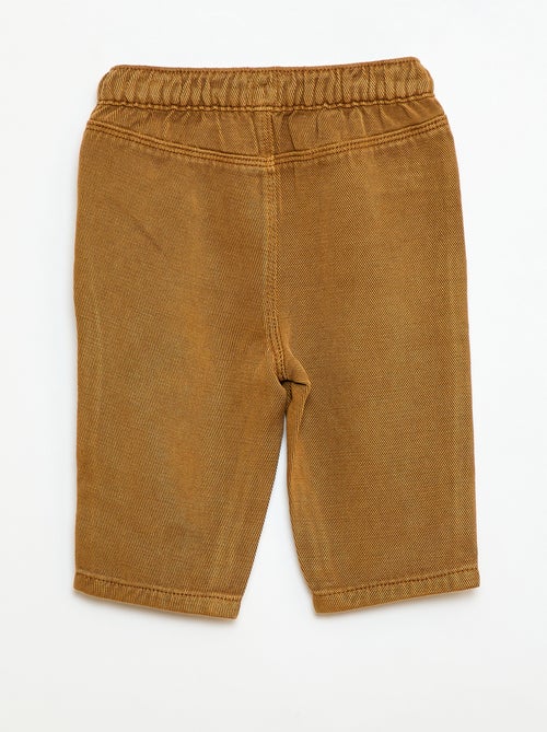 Pantalon uni en matière douce avec coupe relax fit - Kiabi