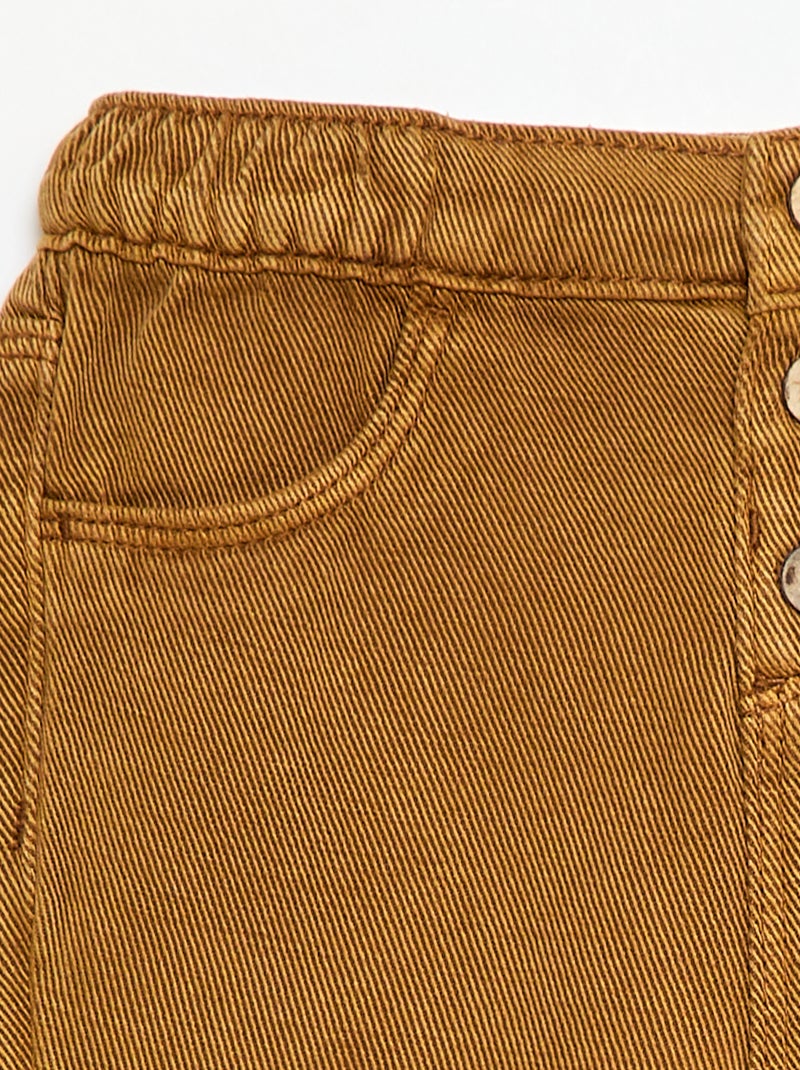Pantalon uni en matière douce avec coupe relax fit Marron - Kiabi