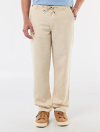 Pantalon uni en matière légère et douce
