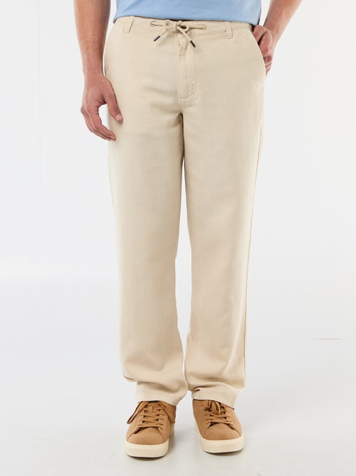 Pantalon uni en matière légère et douce - Kiabi Pantalon uni en matière légère et douce - Kiabi
