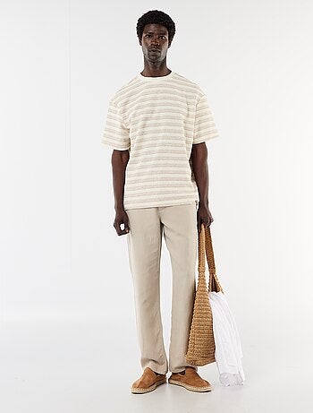 Pantalon uni en matière légère et douce