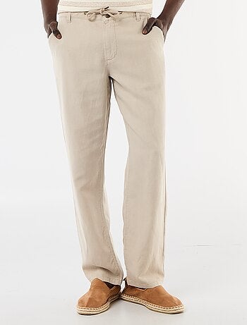 Pantalon uni en matière légère et douce