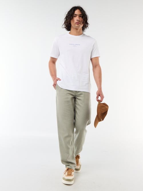 Pantalon uni en matière légère et douce - Kiabi Pantalon uni en matière légère et douce - Kiabi