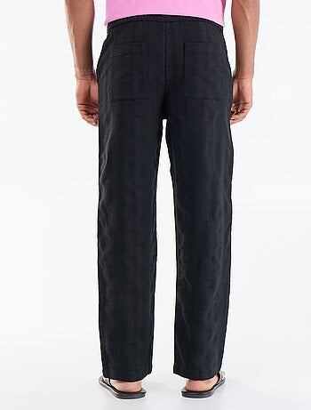 Pantalon uni en matière texturée