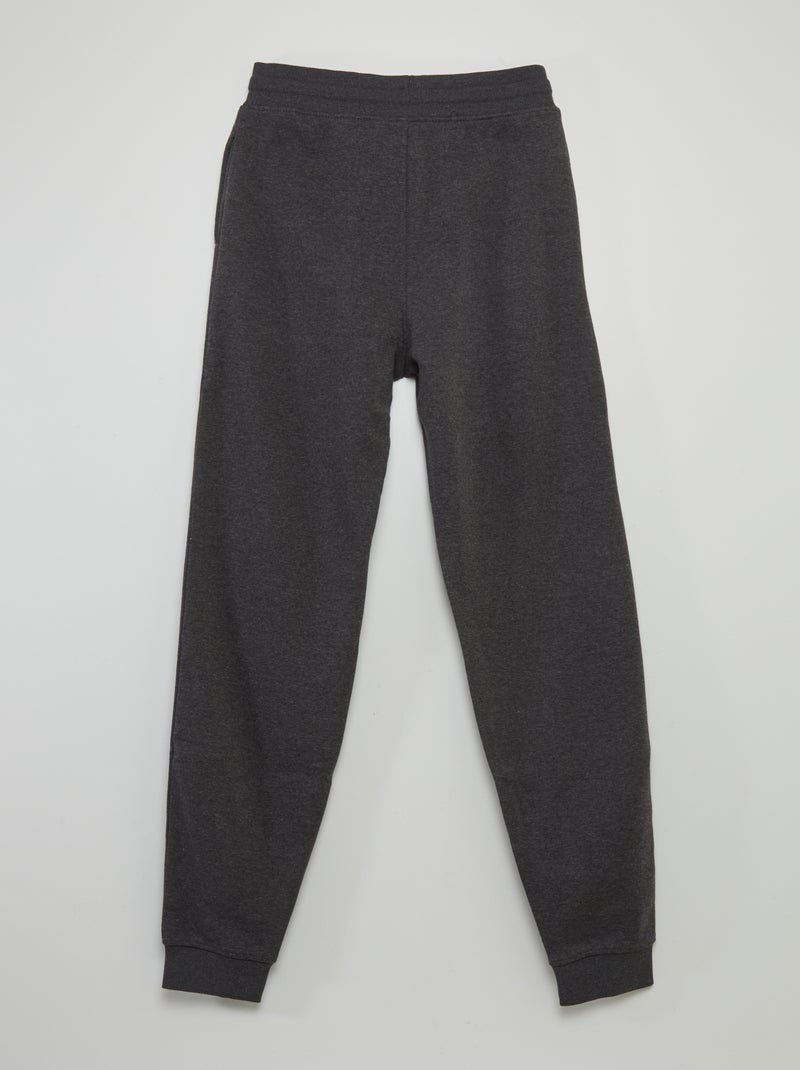 Pantalon uni en molleton anthracite - Kiabi