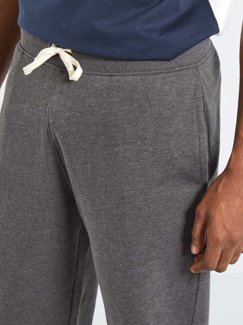 Pantalon uni en molleton anthracite - Kiabi