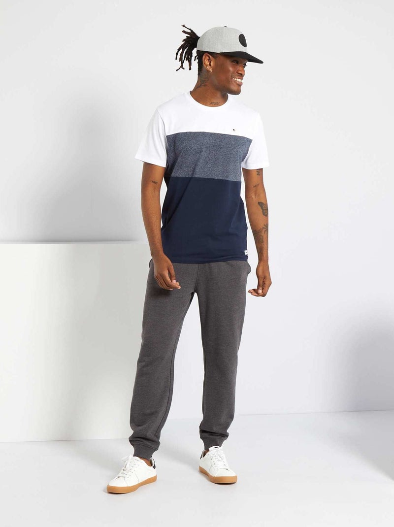 Pantalon uni en molleton anthracite - Kiabi