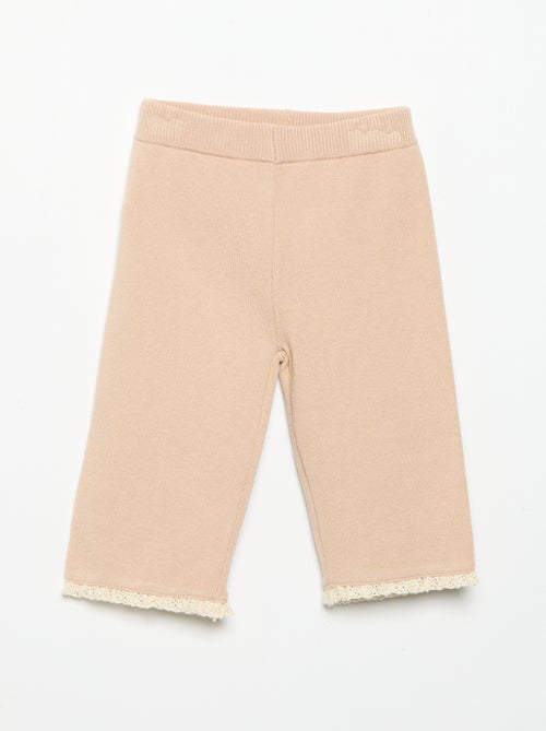 Pantalon uni en tricot - Kiabi