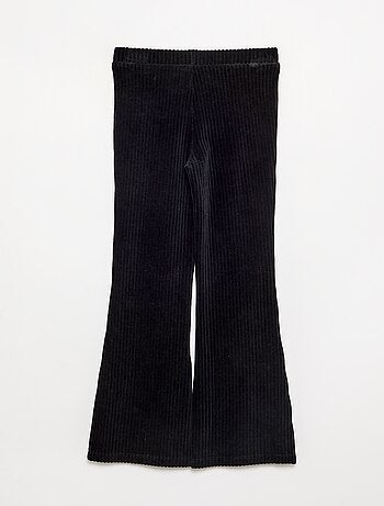 Pantalon uni en velours côtelé