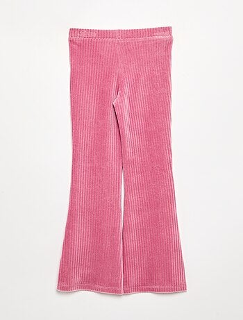Pantalon uni en velours côtelé