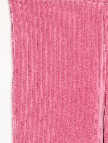 Pantalon uni en velours côtelé