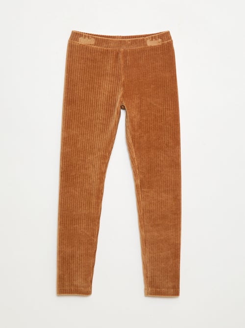 Pantalon uni en velours épais - Kiabi