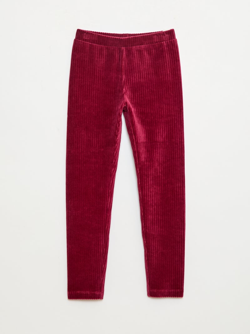 Pantalon uni en velours épais Rouge - Kiabi