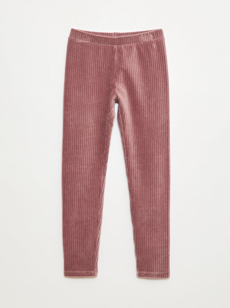 Pantalon uni en velours épais Violet - Kiabi