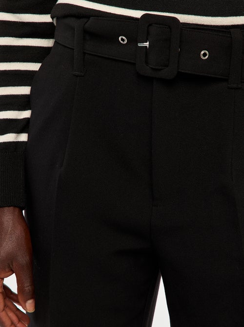 Pantalon uni femme en toile à taille standard - Kiabi Pantalon uni femme en toile à taille standard - Kiabi
