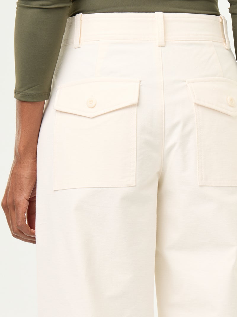 Pantalon uni forme large Blanc - Kiabi
