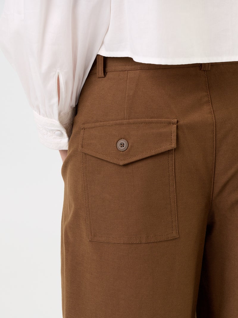 Pantalon uni forme large Marron - Kiabi