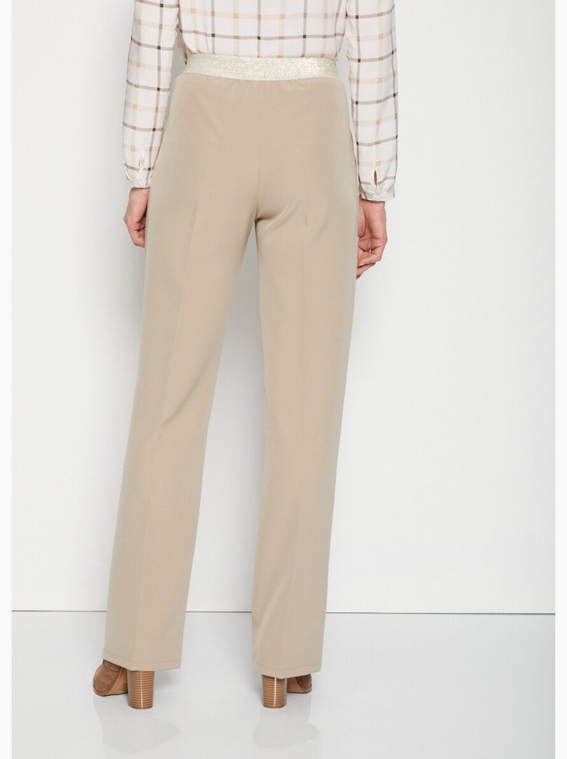 Pantalon uni large et fluide Beige - Kiabi