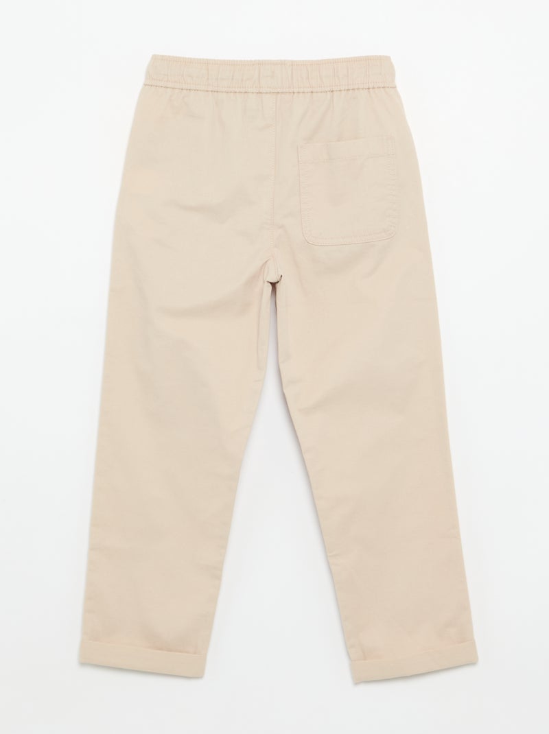 Pantalon uni léger Beige - Kiabi