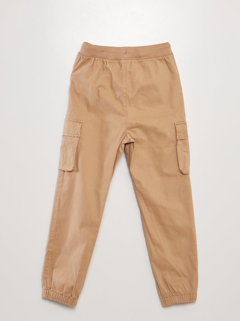 Pantalon uni multipoches BEIGE - Kiabi
