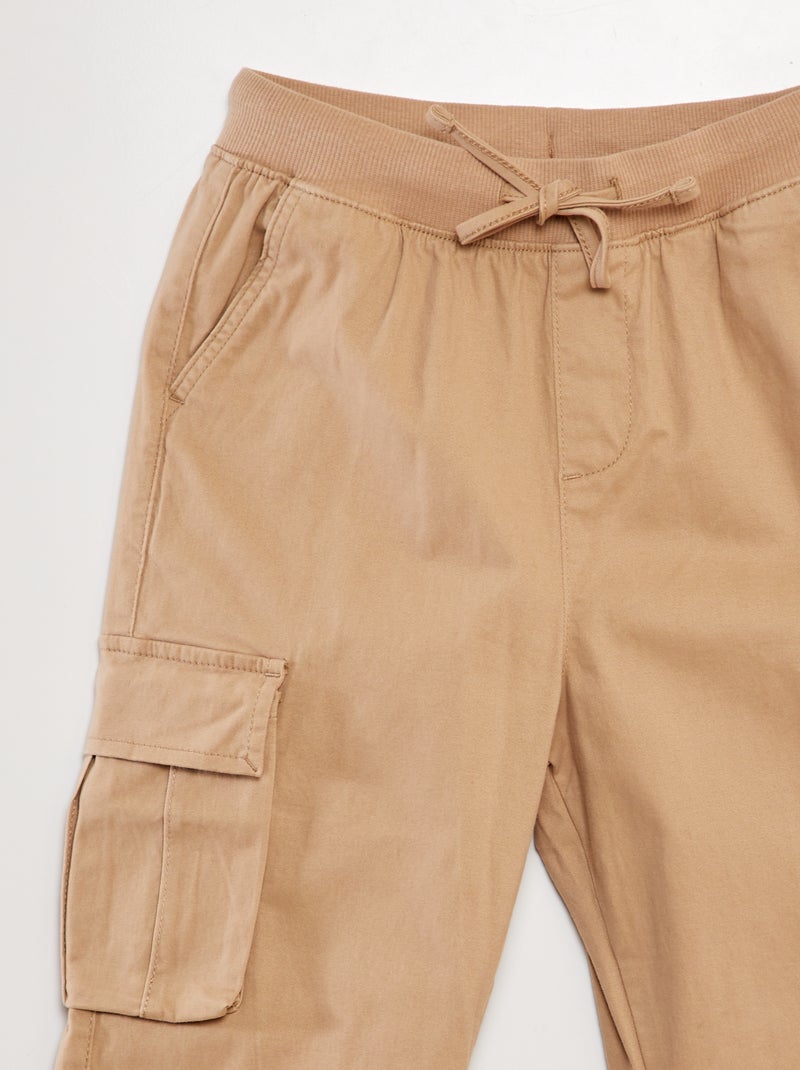 Pantalon uni multipoches BEIGE - Kiabi