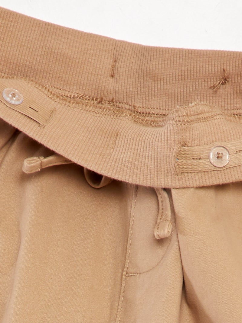 Pantalon uni multipoches BEIGE - Kiabi