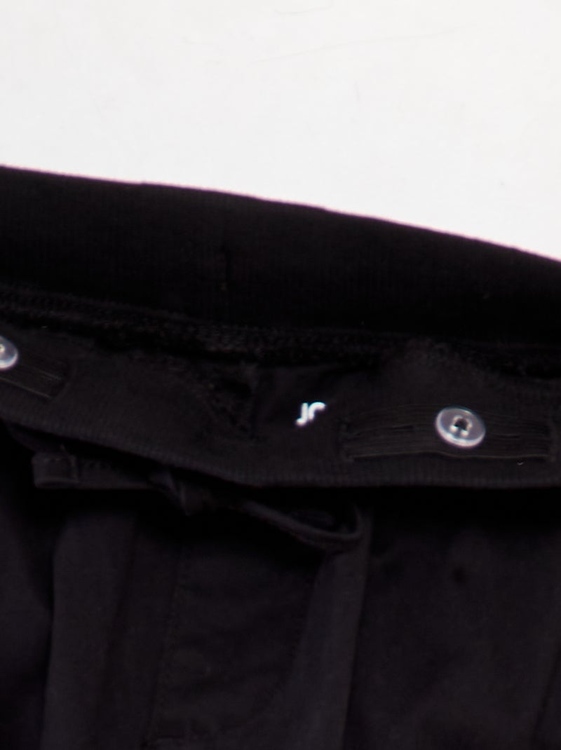 Pantalon uni multipoches noir - Kiabi