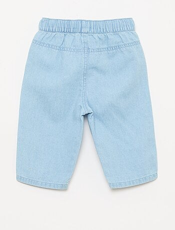 Pantalon uni relax fit avec 2 poches plaquées