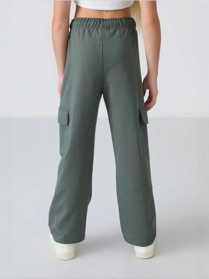 Pantalon unisexe jeune en mélange de coton tommy Gris foncé - Kiabi