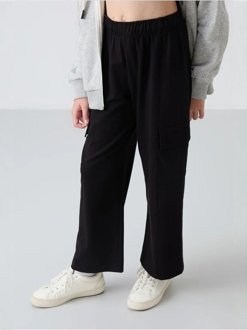 Pantalon unisexe jeune en mélange de coton tommy Noir - Kiabi