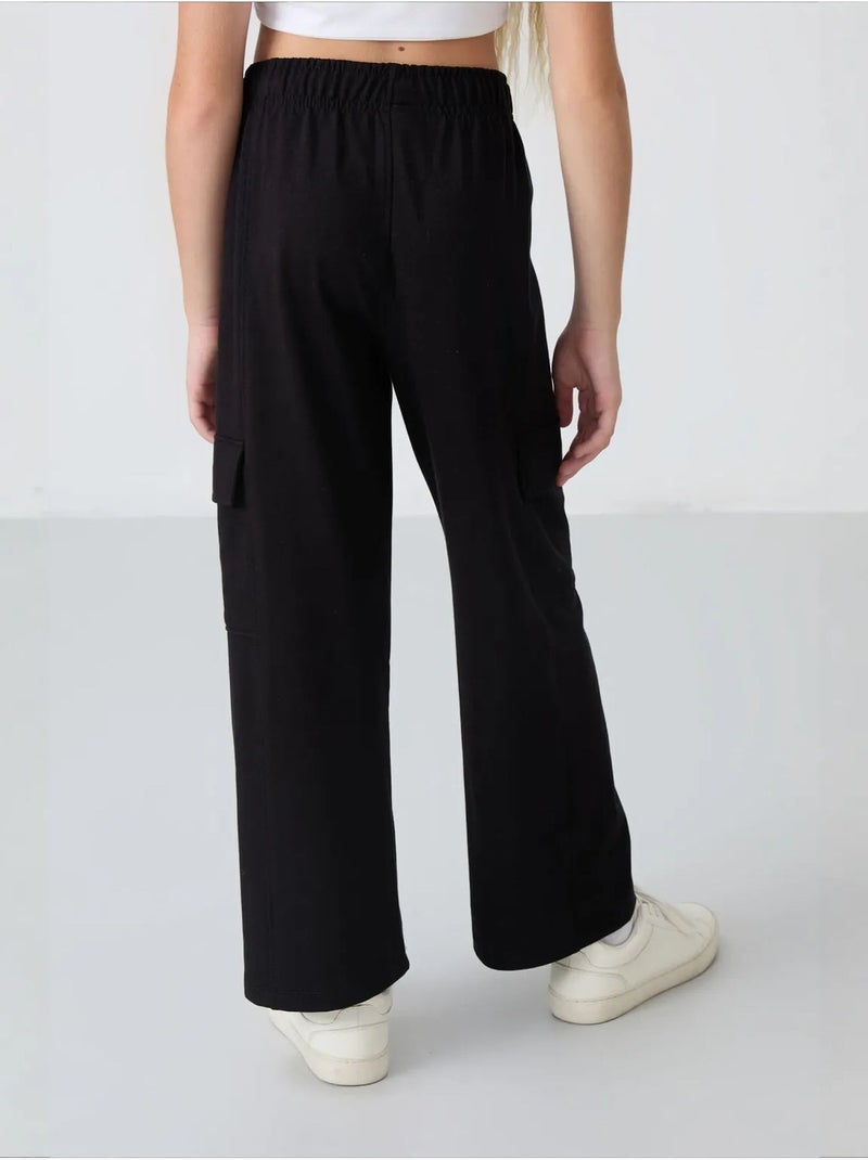 Pantalon unisexe jeune en mélange de coton tommy Noir - Kiabi
