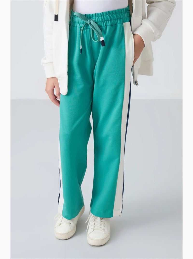 Pantalon unisexe jeune en mélange de coton tommy Vert - Kiabi