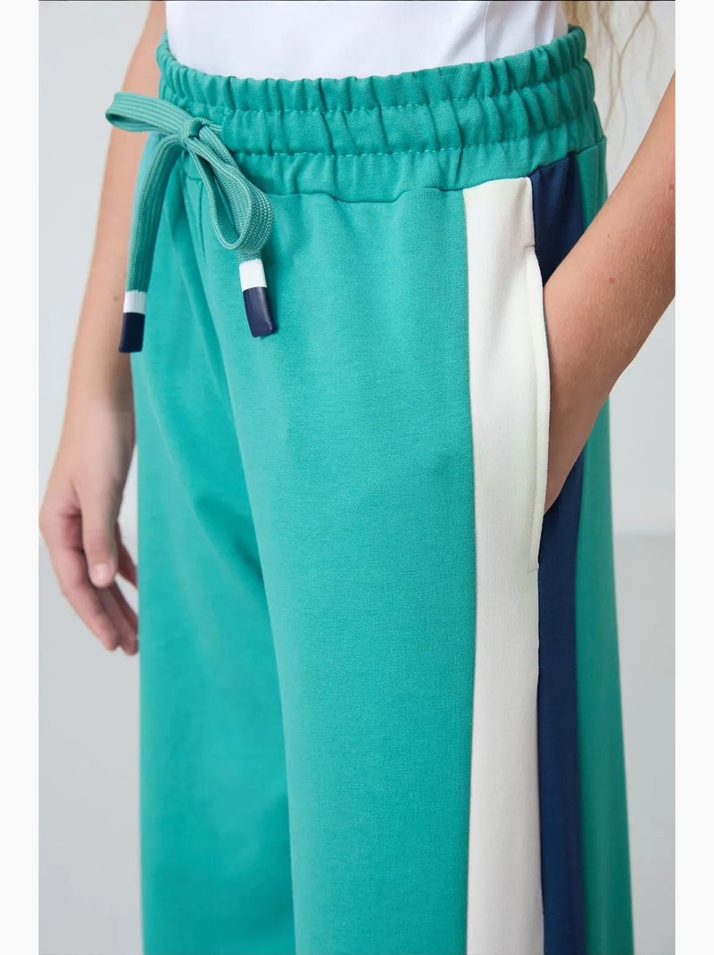 Pantalon unisexe jeune en mélange de coton tommy Vert - Kiabi