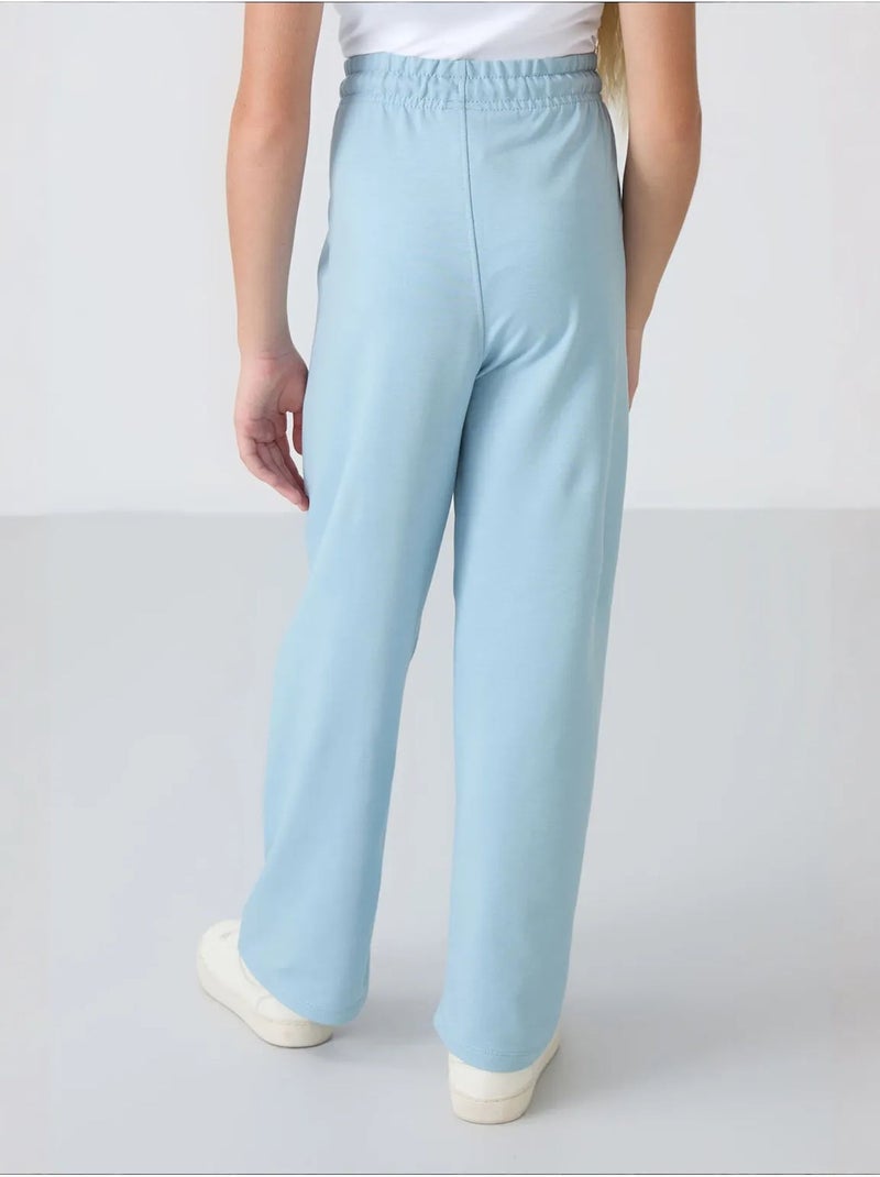 Pantalon unisexe junior en mélange de coton tommy Bleu ciel - Kiabi